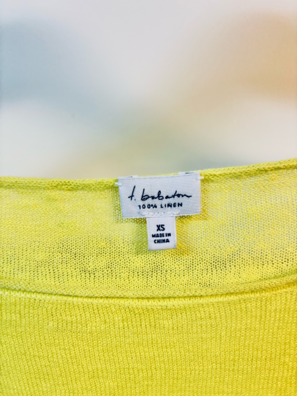 Aritzia Babaton 100% Linen Hobart Striped Knit Sweater Cream Yellow XS - Picture 5 of 8